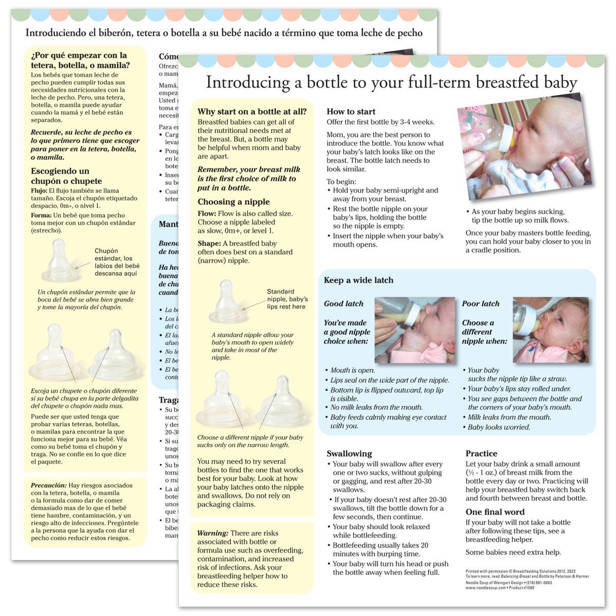 Introducing a Bottle tear Pad - English - Spanish