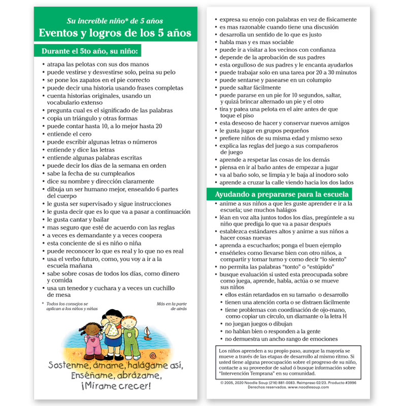 Your Amazing 5 year old - 5 Year Old Milestones Spanish