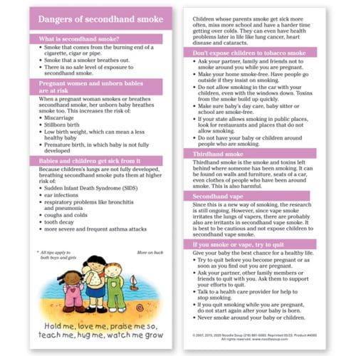 Dangers of Second-Hand Smoke Parent Pack