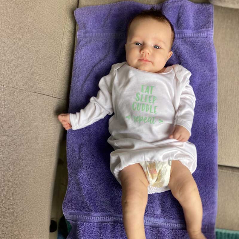 Eat, Sleep, Cuddle, Repeat infant gown