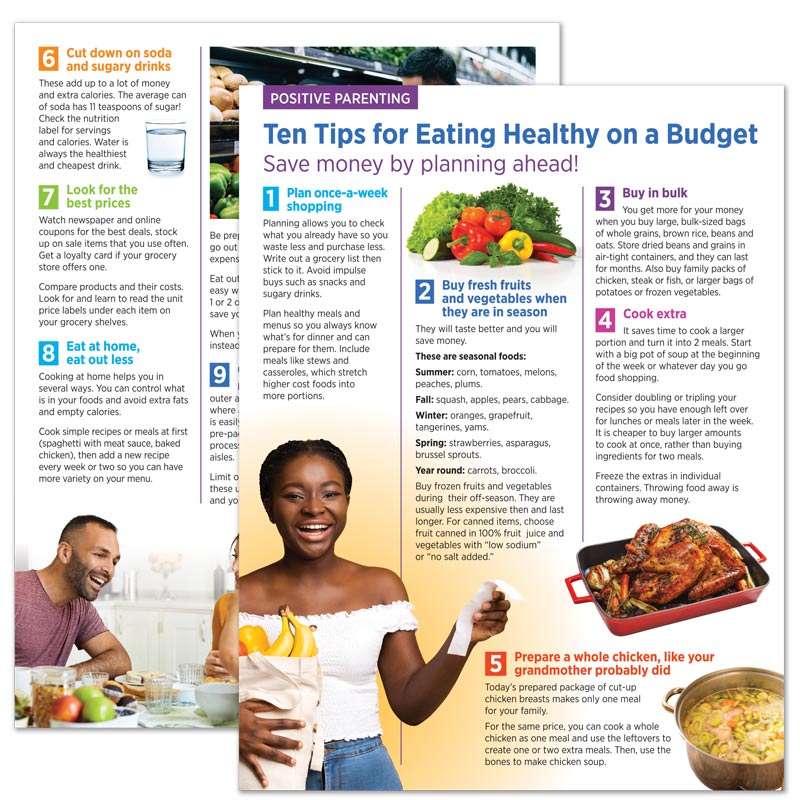 Ten Tips for Eating Healthy on a Budget Tear Pad