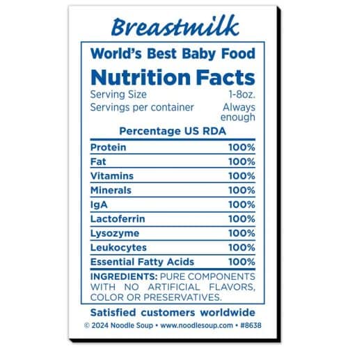 Breastmilk Nutrition Info Magnet