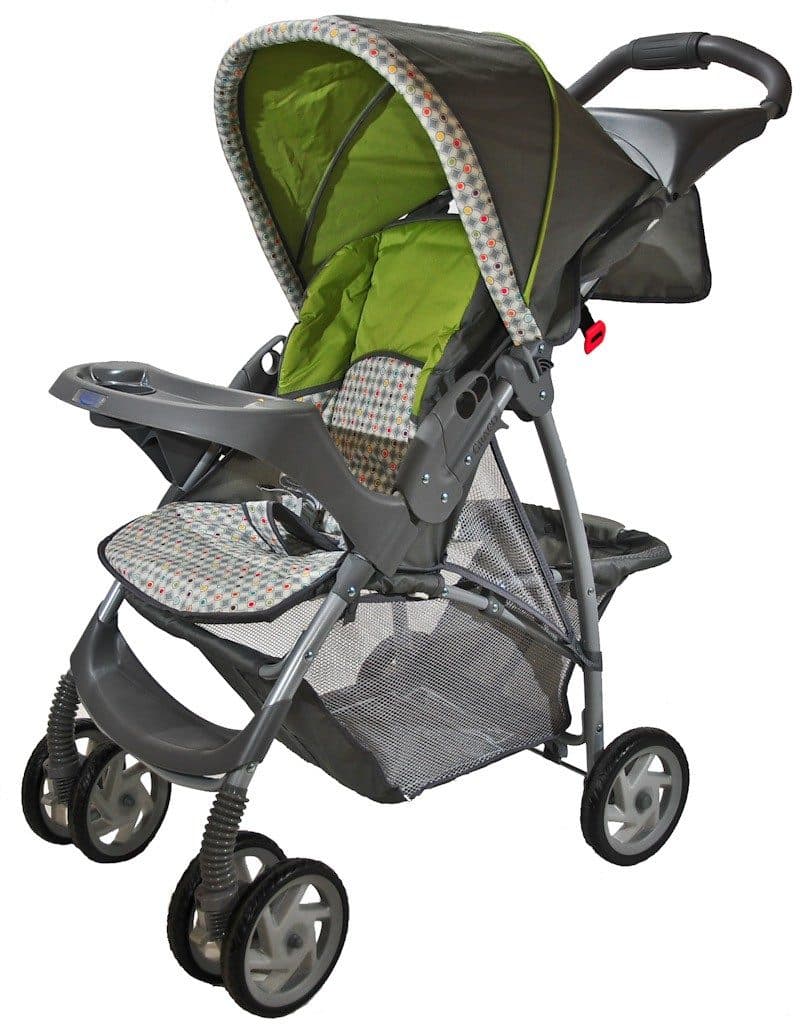 Larger baby stroller with large basket underneath