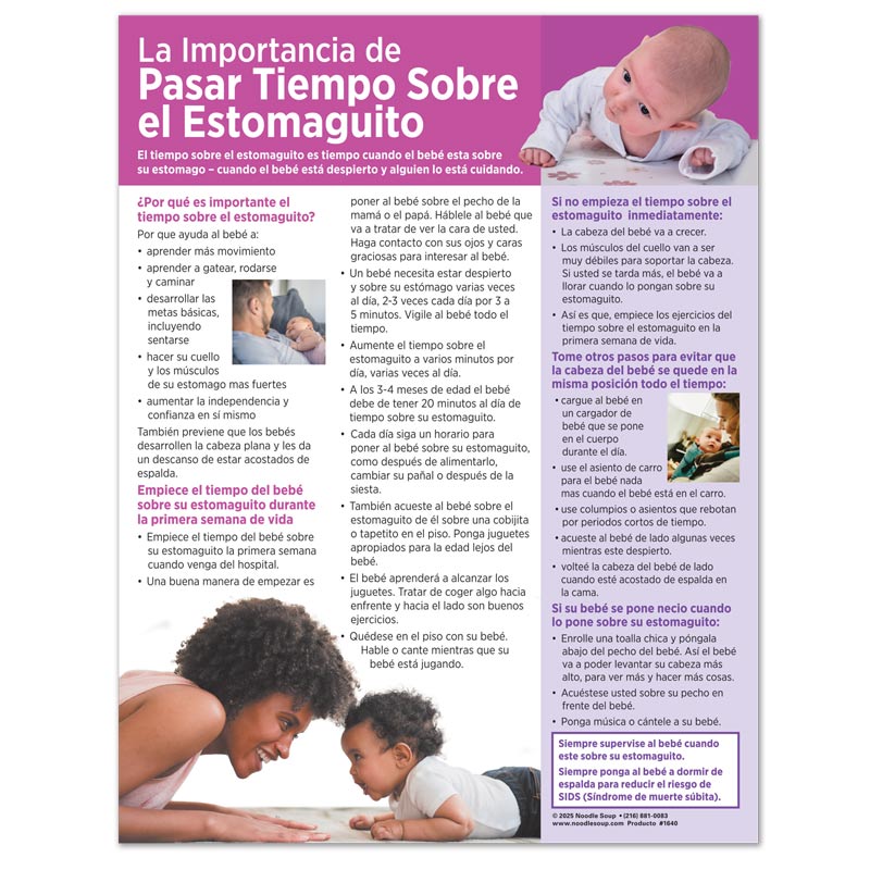 Tummy Time Tear Pad - Spanish