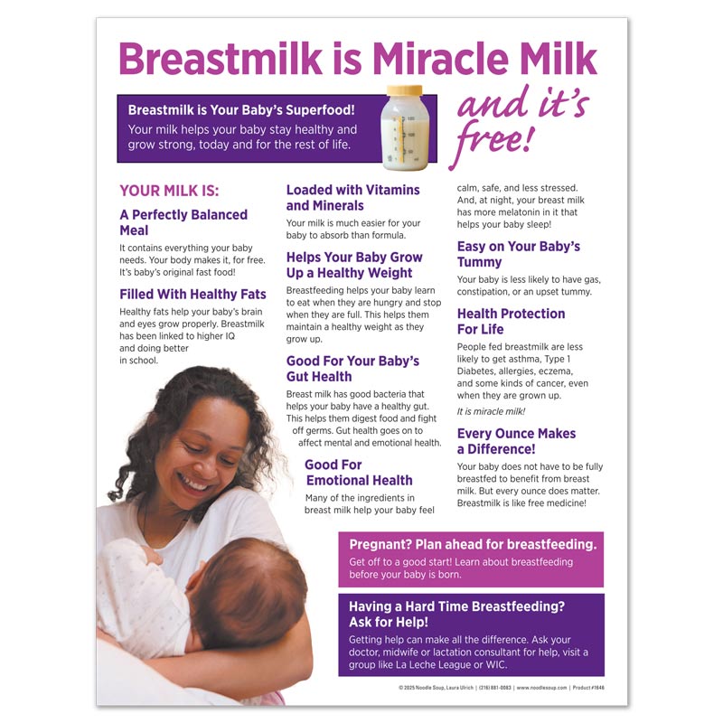 Breastmilk is Miracle Milk tear pad - English