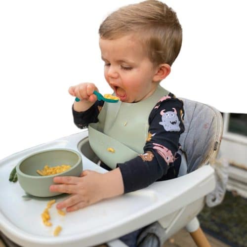 curved cutlery with kid