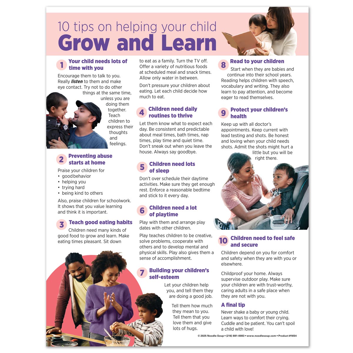 10 tips on helping your child Grow and Learn tear pad