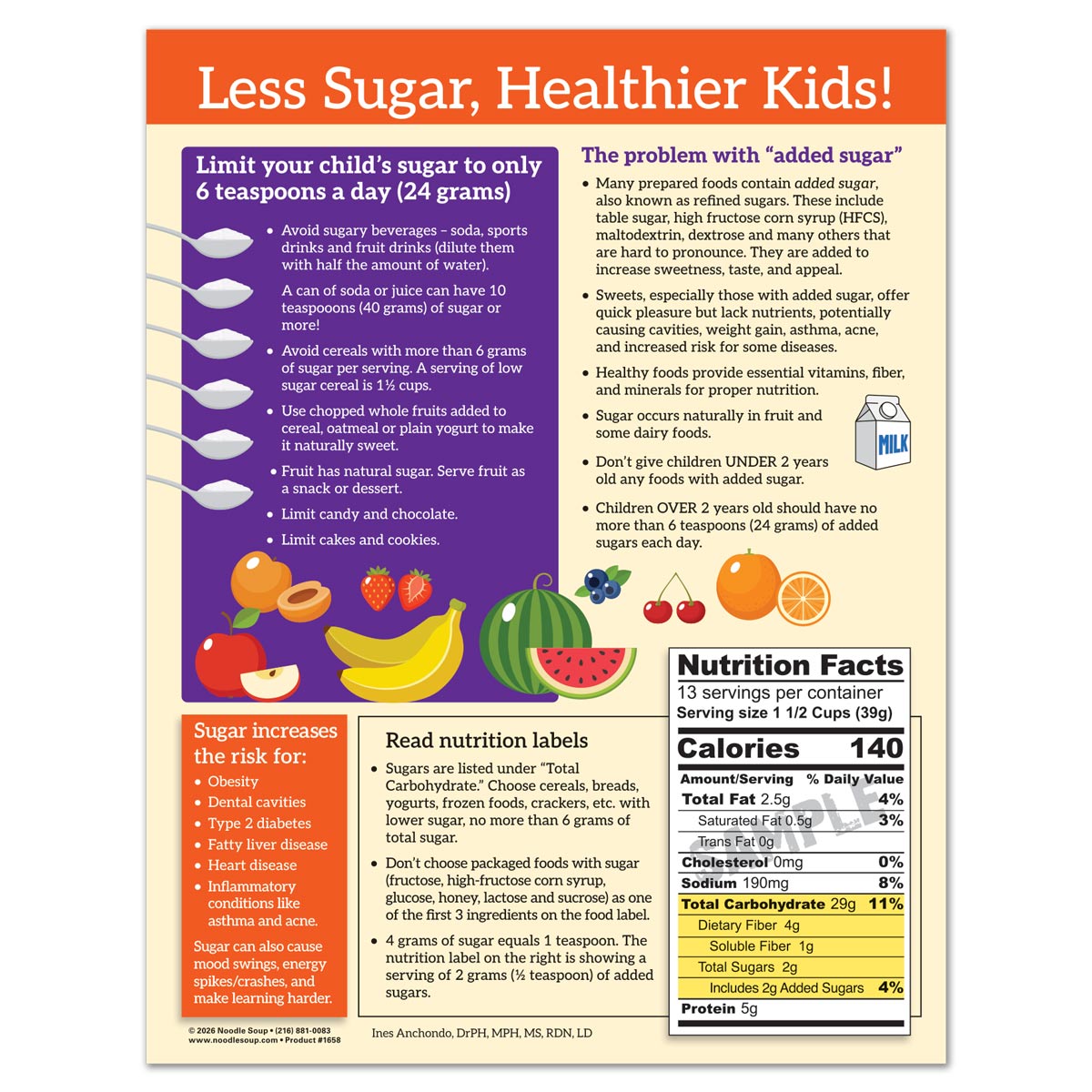 Less Sugar, Healthier Kids Bilingual Nutrition Tear Pad