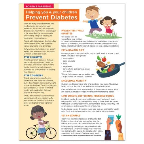 Prevent Diabetes tear pad - English side