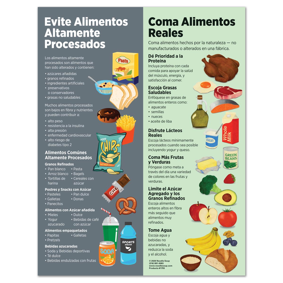 Eat Real Food Tear Pad - Spanish back