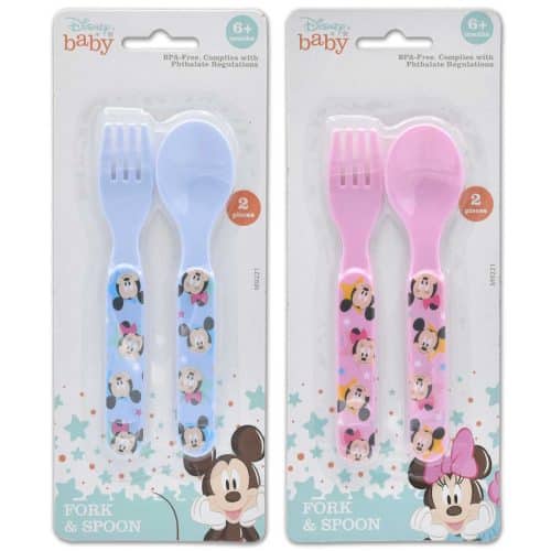 Disney Baby Fork and Spoon set #9544 for toddlers 6+ months