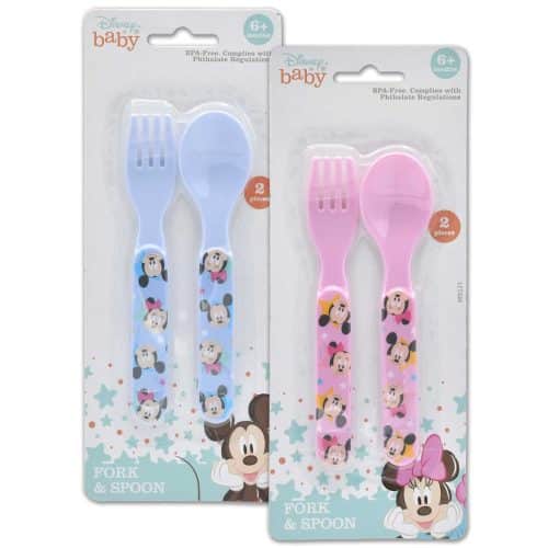 Disney Baby Fork and Spoon set #9544 for toddlers 6+ months