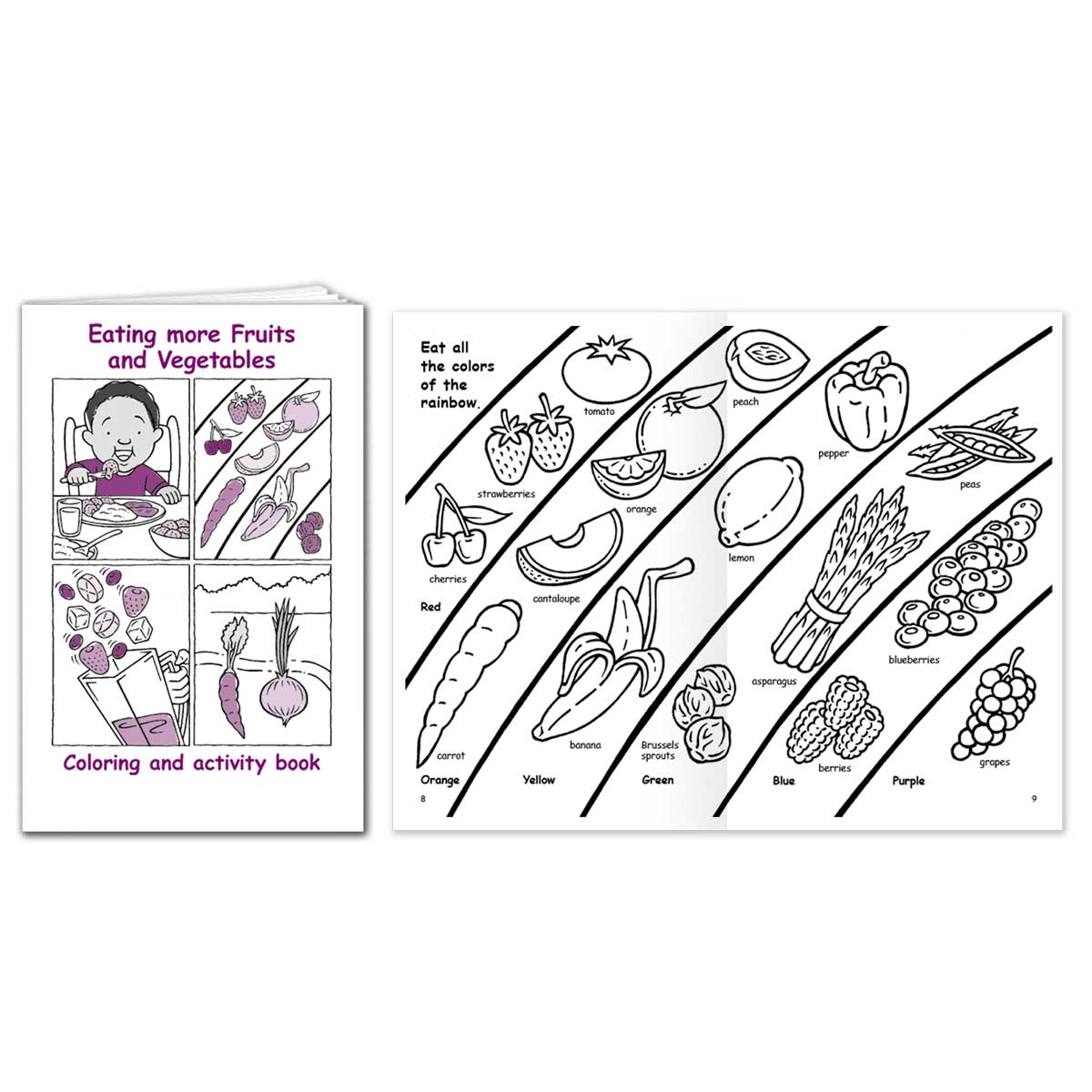 children’s coloring book kit - Eating More Fruits and Vegetables