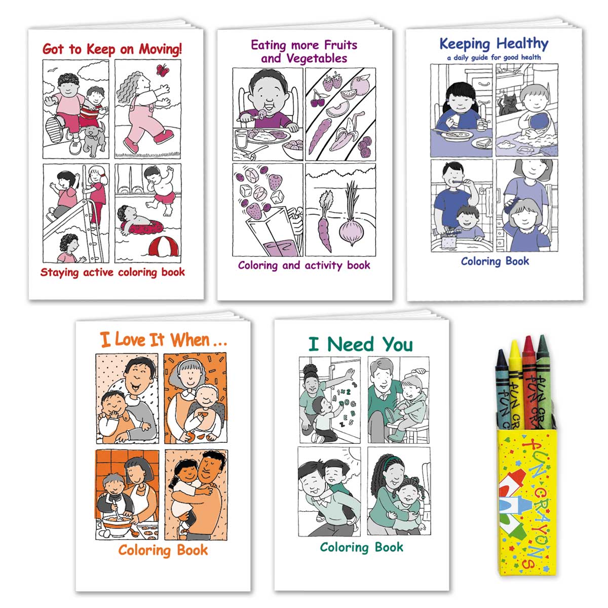 Coloring Book KIt - set of 5