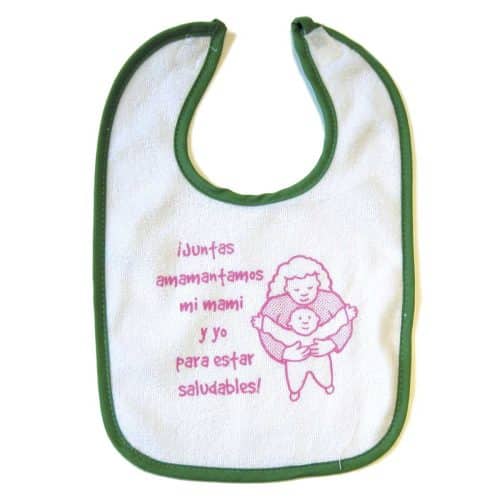 Together We Bresastfeed newborn baby bib - Spanish 9415